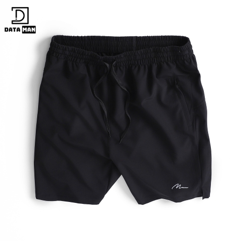 Quần short thể thao nam Ultra Short DATAMAN, co giãn, có khoá kéo năng động, in nổi chữ MAN - QS22-02