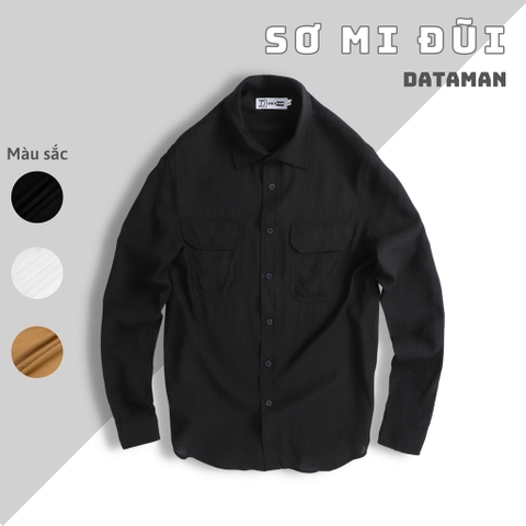Áo Sơ Mi Đũi Nam Cao Cấp DATAMAN dài tay, dáng rộng trẻ trung, chất liệu đũi xước mềm nhẹ - SMDT22-02
