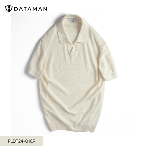 Áo POLO nam ngắn tay dệt kim DATAMAN, cổ chữ V, vải cotton mềm mại, không bai xù - PLDT24-01