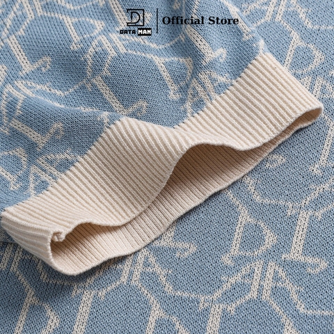 Áo POLO nam DATAMAN dệt kim, họa tiết MONOGRAM trẻ trung, chất liệu Mongtoghi mềm, nhẹ - POLODT22-02