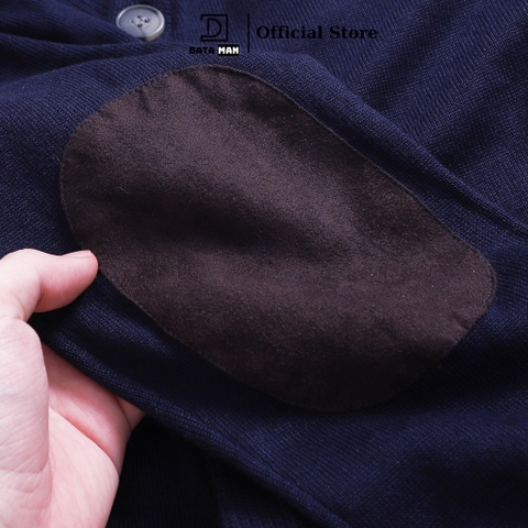 Áo CARDIGAN nam mỏng, mở khuy, cổ chữ V, đáp da lộn khuỷu tay, chất cotton mềm mịn, KHÔNG BAI XÙ - DT22-03
