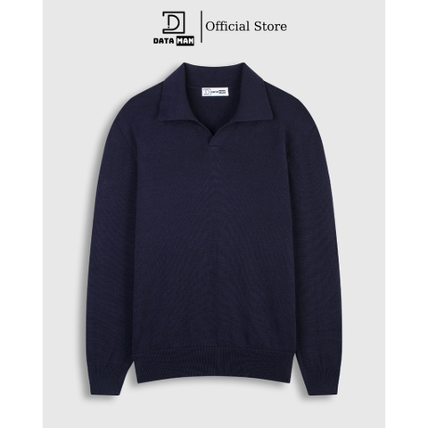 Áo Polo nam dài tay DATAMAN dệt kim, phong cách Hàn Quốc vải cotton chải kĩ mềm mịn, không bai xù, bo tay bo gấu - DT28