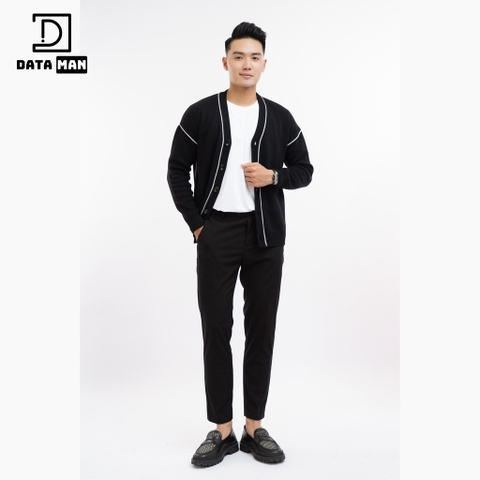 Áo Cardigan len nam DATAMAN, cổ chữ V, mở 5 khuy, chất len lông thỏ dày dặn, có viền trang trí phong cách Hàn Quốc DT31
