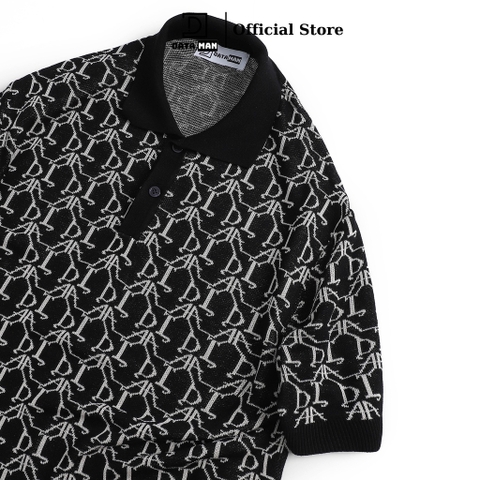 Áo POLO nam DATAMAN dệt kim, họa tiết MONOGRAM trẻ trung, chất liệu Mongtoghi mềm, nhẹ - POLODT22-02