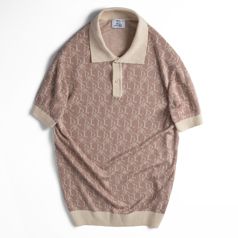 Áo POLO nam DATAMAN dệt kim, họa tiết MONOGRAM trẻ trung, chất liệu Mongtoghi mềm, nhẹ - POLODT22-02