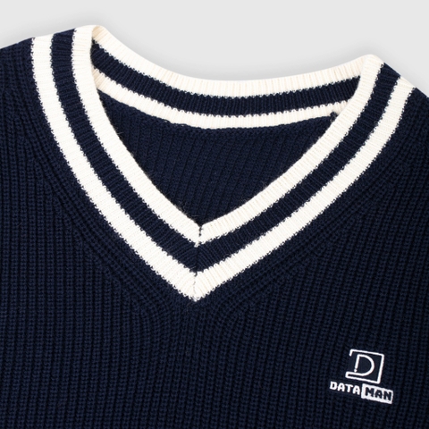 Áo gile len nam DATAMAN cao cấp, form rộng, unisex, thêu logo ở ngực, chất liệu len len lông cừu, style Hàn Quốc -  DT51