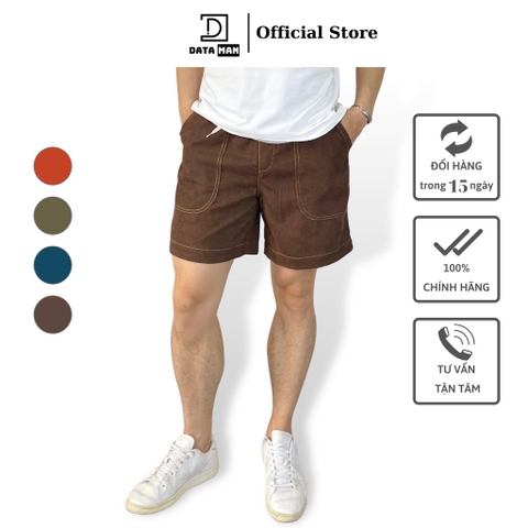 Quần Short Đùi Nhung Tăm Nam Nữ DATAMAN form unisex, chất liệu mát mẻ, may chỉ nổi trẻ trung - QS22-01