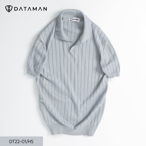 Áo Polo nam ngắn tay DATAMAN dệt kim, cổ chữ V, vải cotton chải kĩ mềm mịn, không bai xù - DT22-01