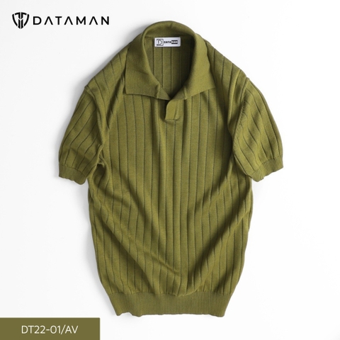 Áo Polo nam ngắn tay DATAMAN dệt kim, cổ chữ V, vải cotton chải kĩ mềm mịn, không bai xù - DT22-01