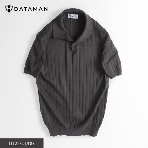 Áo Polo nam ngắn tay DATAMAN dệt kim, cổ chữ V, vải cotton chải kĩ mềm mịn, không bai xù - DT22-01