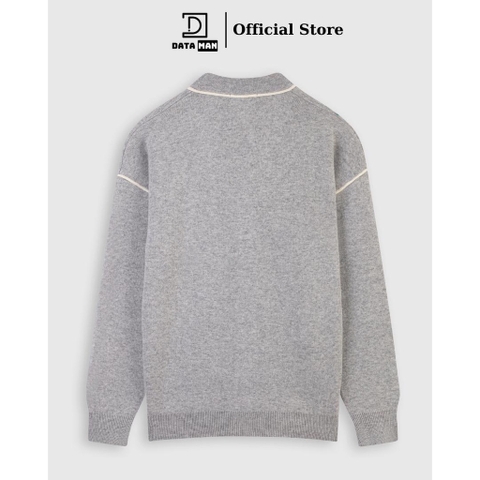 Áo Cardigan len nam DATAMAN, cổ chữ V, mở 5 khuy, chất len lông thỏ dày dặn, có viền trang trí phong cách Hàn Quốc DT31