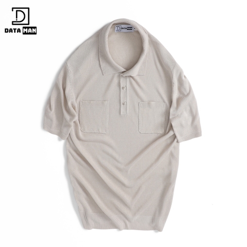 Áo POLO nam DATAMAN dệt kim, họa tiết MONOGRAM trẻ trung, chất liệu Mongtoghi mềm, nhẹ - POLODT22-02