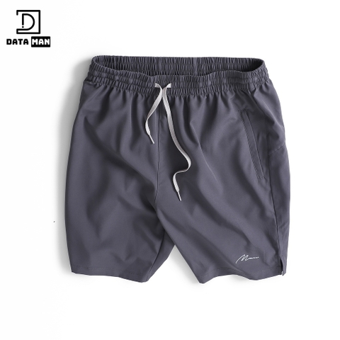 Quần short thể thao nam Ultra Short DATAMAN, co giãn, có khoá kéo năng động, in nổi chữ MAN - QS22-02