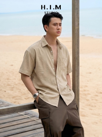 Áo sơ mi cộc tay H.I.M STUDIO Corduroy Relaxed Short Sleeve Shirt - ACH2403