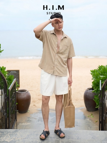 Áo sơ mi cộc tay H.I.M STUDIO Corduroy Relaxed Short Sleeve Shirt - ACH2403