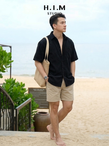 Áo sơ mi cộc tay H.I.M STUDIO Corduroy Relaxed Short Sleeve Shirt - ACH2403