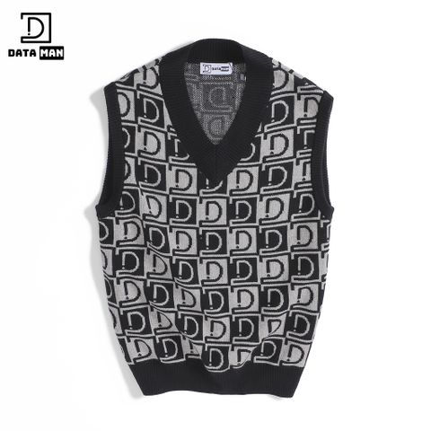 Áo GILE len nam DATAMAN dệt Jacquard, họa tiết MONOGRAM logo trẻ trung, form rộng, dáng Unisex - GILEDT22-08