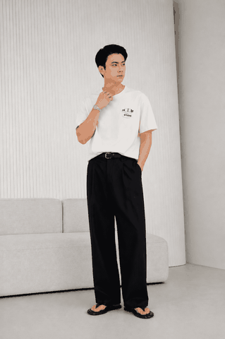 Quần Vải Ống Rộng Xếp Ly  - TWO TUCK WIDE CHINO PANTS - H.I.M STUDIO