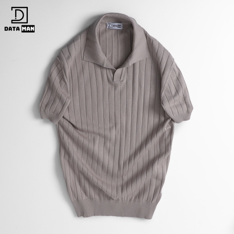 Áo Polo nam ngắn tay DATAMAN dệt kim, cổ chữ V, vải cotton chải kĩ mềm mịn, không bai xù - DT22-01