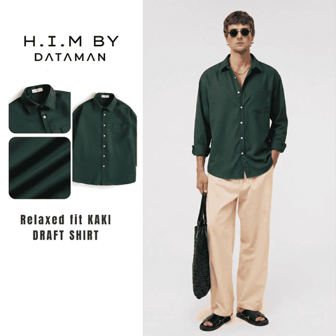 Áo Sơ Mi - Relaxed fit KAKI DRAFT SHIRT - H.I.M STUDIO