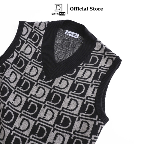 Áo GILE len nam DATAMAN dệt Jacquard, họa tiết MONOGRAM logo trẻ trung, form rộng, dáng Unisex - GILEDT22-08