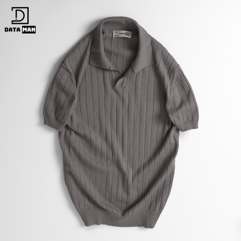 Áo Polo nam ngắn tay DATAMAN dệt kim, cổ chữ V, vải cotton chải kĩ mềm mịn, không bai xù - DT22-01