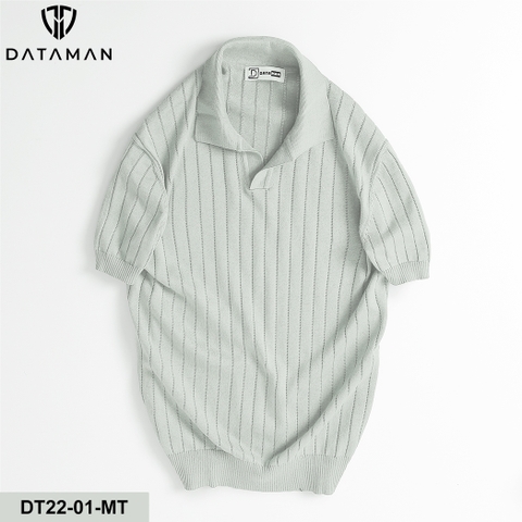 Áo Polo nam ngắn tay DATAMAN dệt kim, cổ chữ V, vải cotton chải kĩ mềm mịn, không bai xù - DT22-01