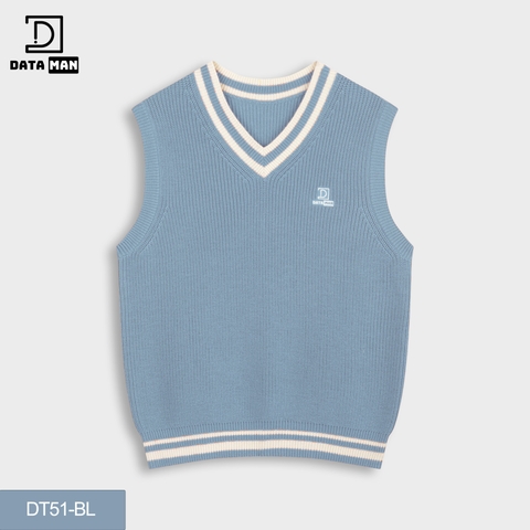 Áo gile len nam DATAMAN cao cấp, form rộng, unisex, thêu logo ở ngực, chất liệu len len lông cừu, style Hàn Quốc -  DT51