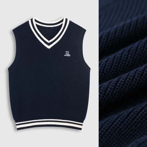 Áo gile len nam DATAMAN cao cấp, form rộng, unisex, thêu logo ở ngực, chất liệu len len lông cừu, style Hàn Quốc -  DT51