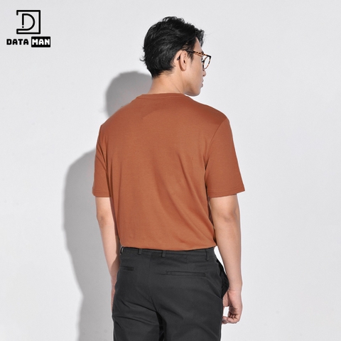 Áo thun nam cổ tròn Basic DATAMAN 100% cotton co giãn 4 chiều, thoáng mát, form regular fit - TCT22-02