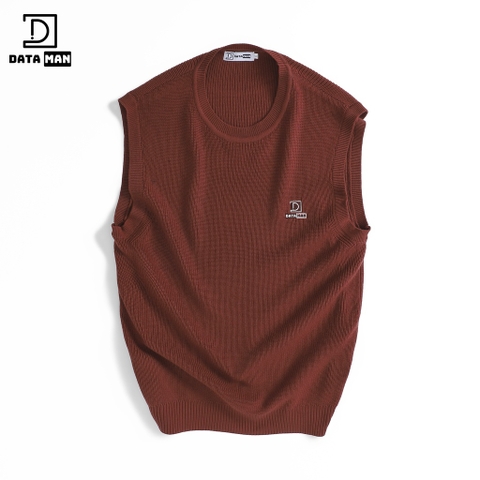 Áo gile len nam DATAMAN cao cấp, form rộng, unisex, thêu logo ở ngực, chất liệu len len lông cừu, style Hàn Quốc -  DT51
