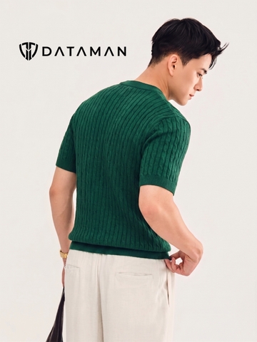 Áo cổ tròn dệt kim nam, hoạ tiết vặn thừng thương hiệu DATAMAN - LCT25-04