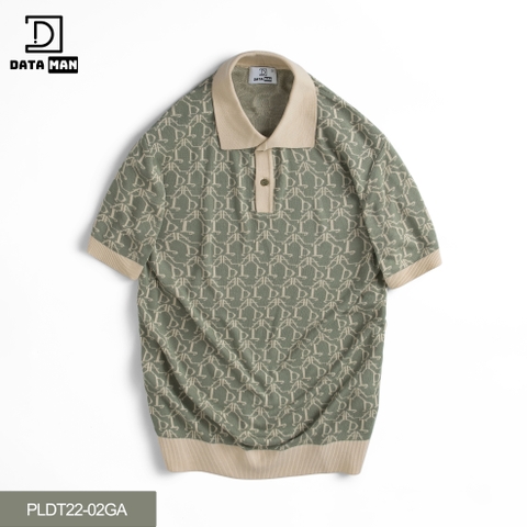 Áo POLO nam DATAMAN dệt kim, họa tiết MONOGRAM trẻ trung, chất liệu Mongtoghi mềm, nhẹ - POLODT22-02