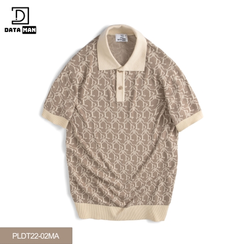 Áo POLO nam DATAMAN dệt kim, họa tiết MONOGRAM trẻ trung, chất liệu Mongtoghi mềm, nhẹ - POLODT22-02