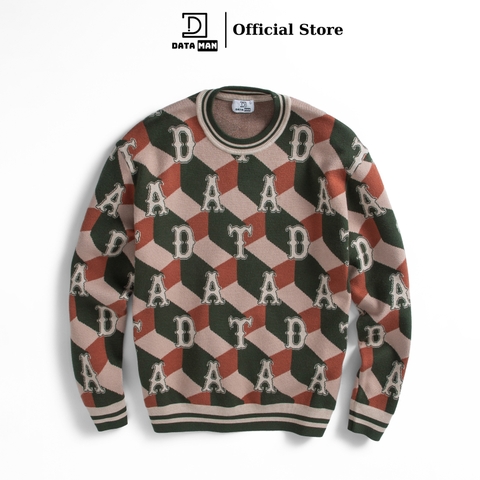 Áo len Sweater Unisex cổ tròn dài tay cube Monogram - DT22-32