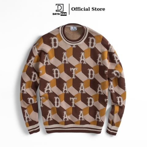 Áo len Sweater Unisex cổ tròn dài tay cube Monogram - DT22-32