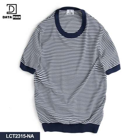 Áo thun len Mongtoghi dệt kim nam kẻ ngang DATAMAN - LCT2315