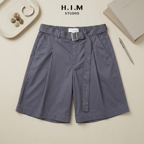 Quần Short Xếp Ly Thắt Lưng - Belted Kaki Shorts - H.I.M STUDIO by DATAMAN - QSH2412