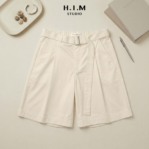 Quần Short Xếp Ly Thắt Lưng - Belted Kaki Shorts - H.I.M STUDIO by DATAMAN - QSH2412