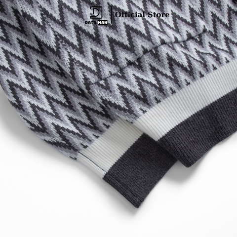 Áo CARDIGAN có túi dáng rộng nam, hãng DATAMAN kẻ sóng vintage, chất len Acrylic giả cashmere mềm mại - DT22-22