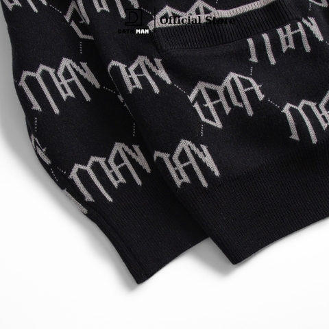 Áo CARDIGAN nam có túi, form rộng họa tiết monogram DATAMAN, chất liệu len lông cừu - DT22-23