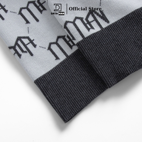 Áo POLO nam monogram cổ bẻ dài tay dệt kim DATAMAN chất liệu visco mềm mại - DT22-29