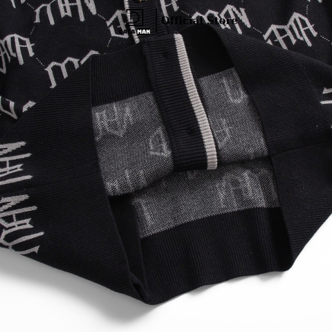 Áo CARDIGAN nam có túi, form rộng họa tiết monogram DATAMAN, chất liệu len lông cừu - DT22-23
