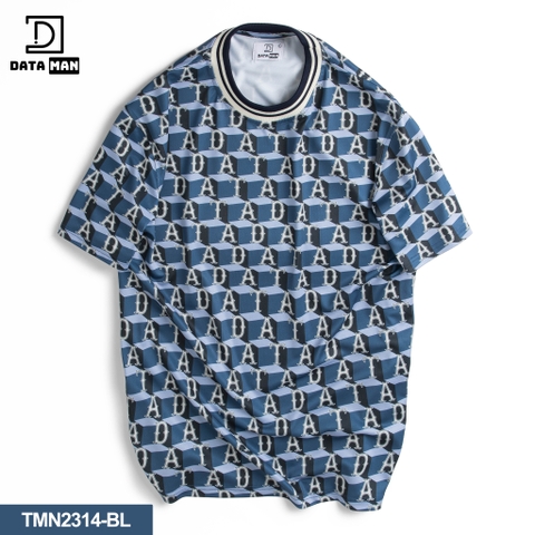Áo thun Unisex cổ tròn tay ngắn họa tiết Cube Monogram dáng Overfit - TMN2314