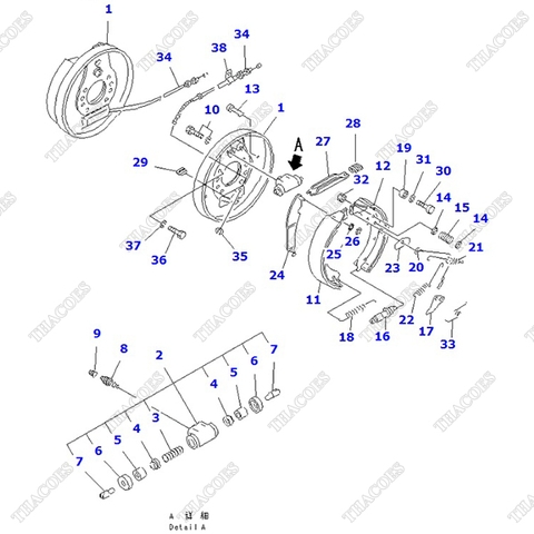 Cụm phanh phải 3EB-30-31421; 3EB-30-31420; 3EB-30-31220 (WC)