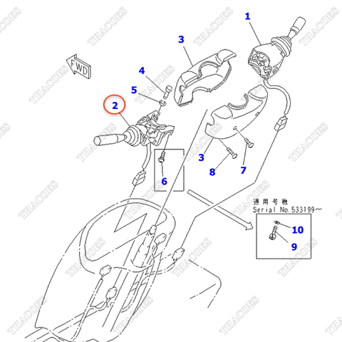 Công tắc tiến lùi 3EB-55-32222; 3EB-55-32220; 3EB-55-32522; 3EB-55-32520 (AT)