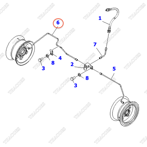 Ống ti ô dầu phanh phải 3EB-38-51142; 3EB-38-51172; 3EB-38-51141; 3EB-38-51642; 3EB-38-51641