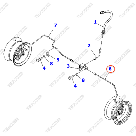 Ống dầu phanh trái 3EB-38-51160; 3EB-38-51130; 3EB-38-51630