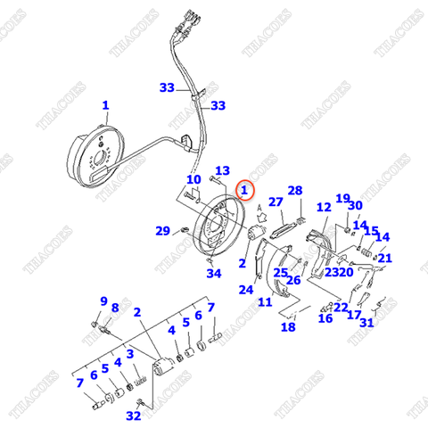Đế guốc phanh trái 3EB-30-41130