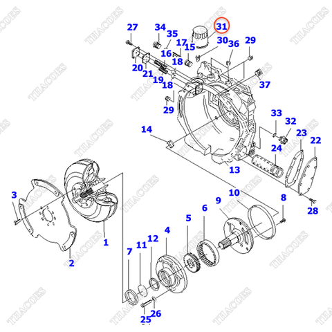 Lọc dầu hộp số tinh 3EB-15-41510; 30B-13-11390 (K21)